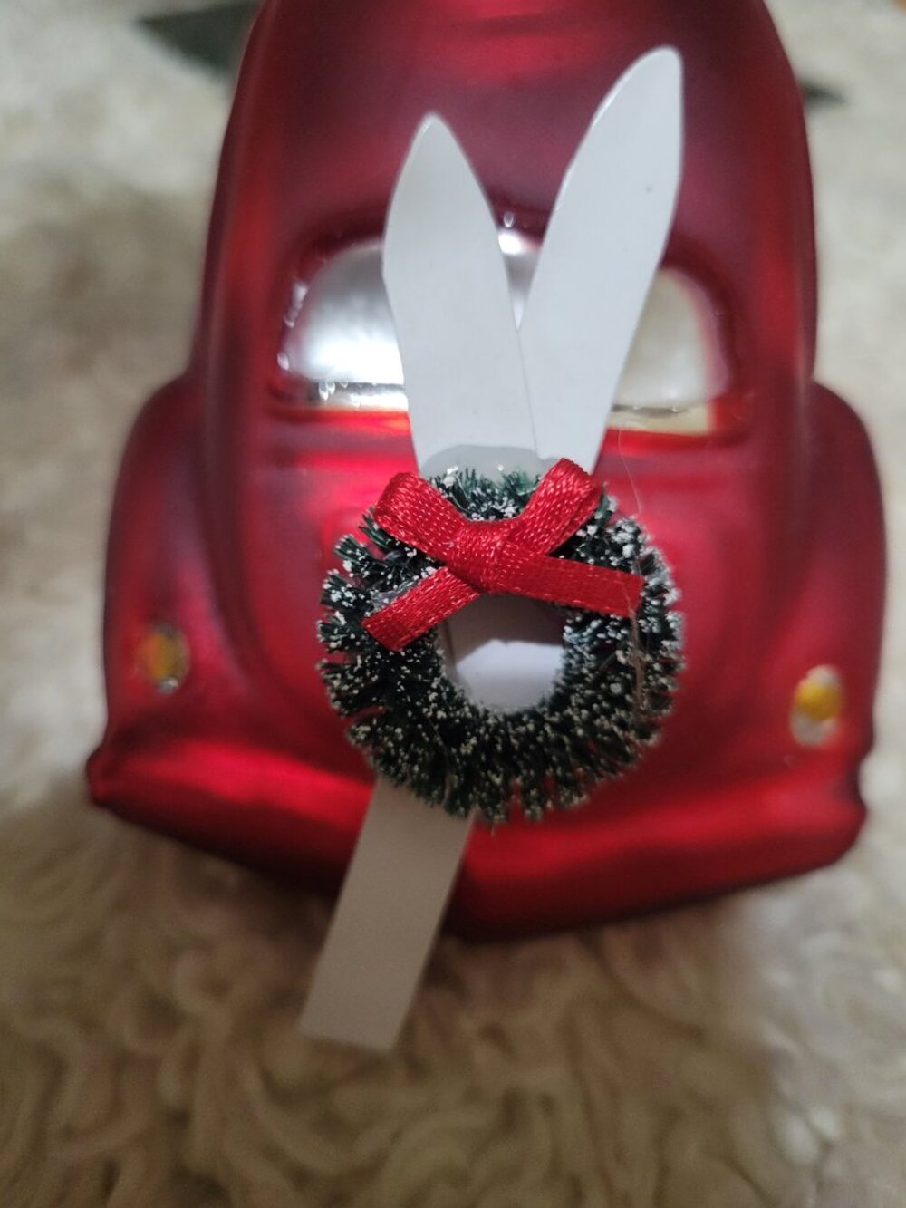 Department 56 Volkswagen Beetle Oversized Mercury Glass Ornament  6" X 5" - Picture 8 of 14